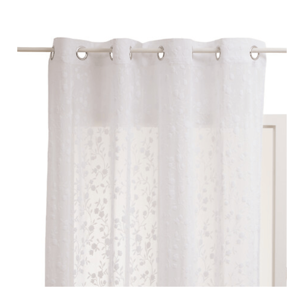 Voilage Lazi Fleuri 140 x 240 cm Blanc