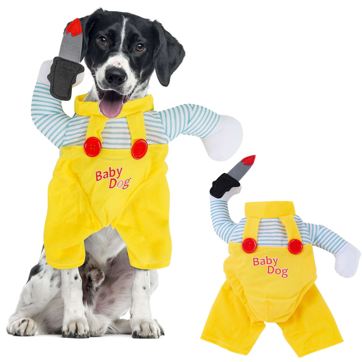 Déguisement Poupée Jaune avec Couteau pour Chien et Chat – Halloween