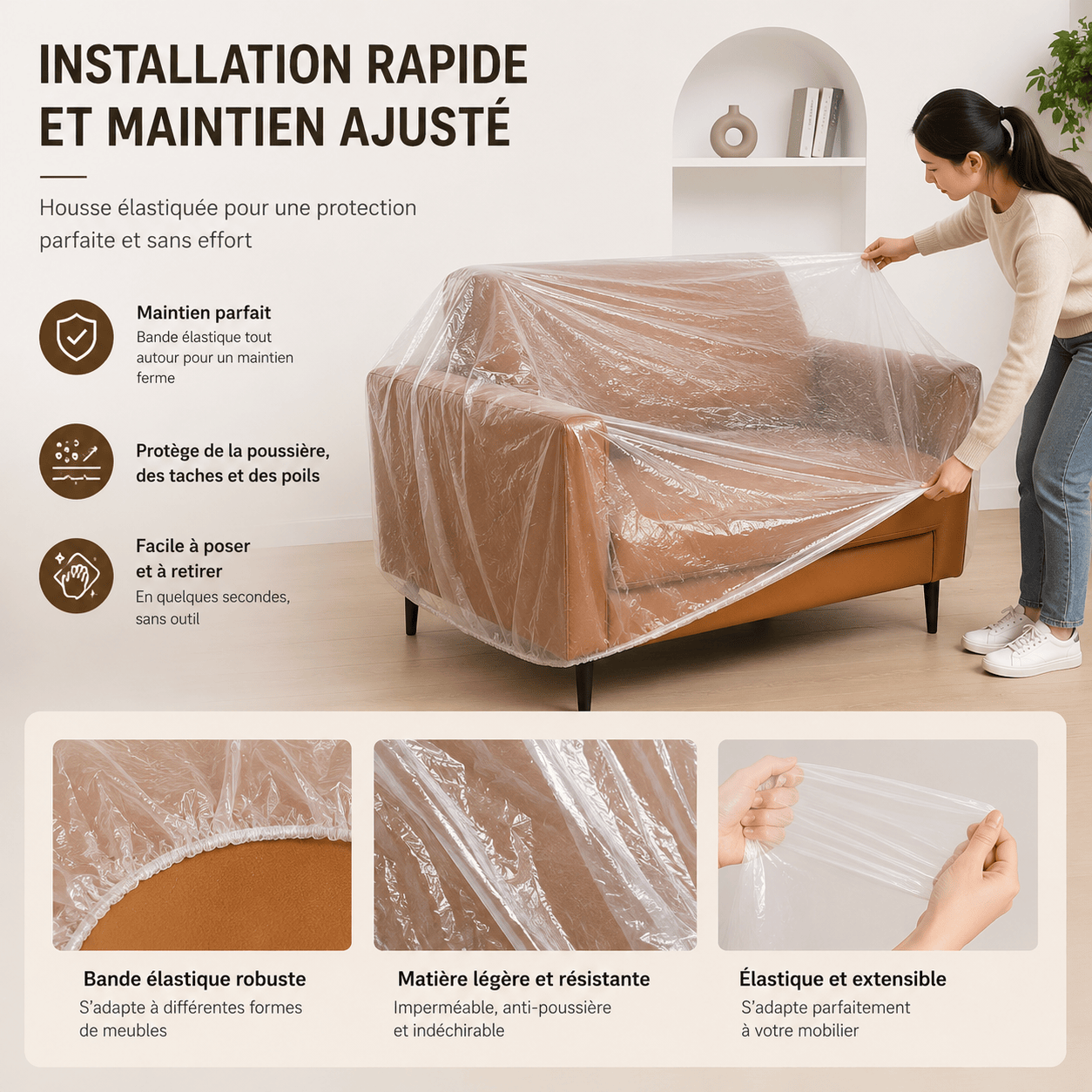 Housse de Protection Jetable pour Meubles et Sols