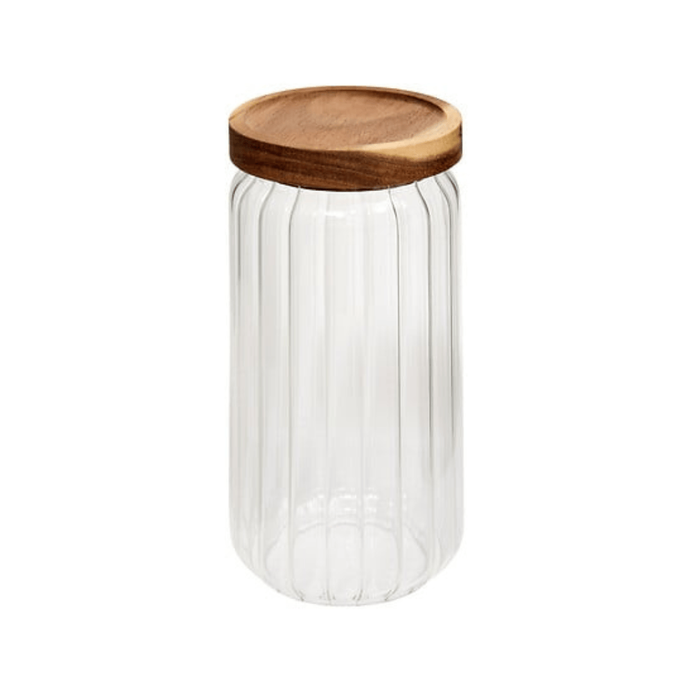 Alpha 55 1000 ml Bocal en verre Harmony avec couvercle acacia