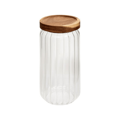 Alpha 55 1000 ml Bocal en verre Harmony avec couvercle acacia