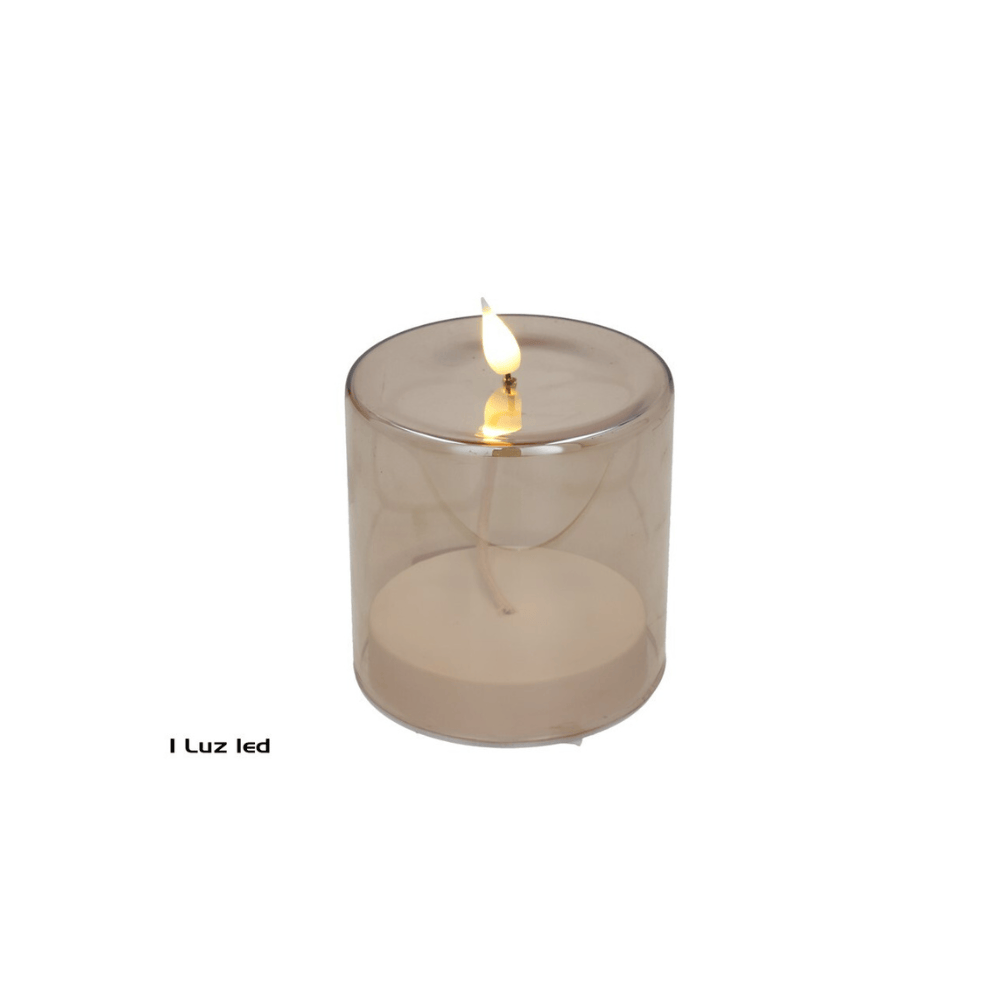 Alpha 55 13x10 cm Bougie LED ronde dorée élégante et décorative