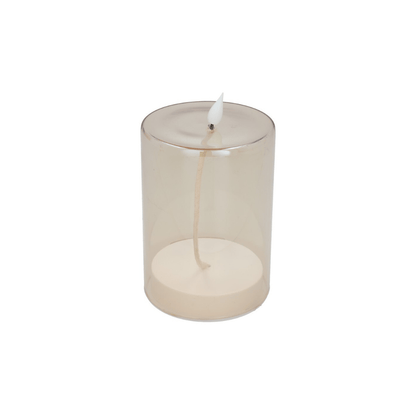 Alpha 55 17x10 cm Bougie LED ronde dorée élégante et décorative