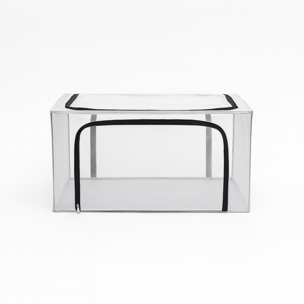 Alpha 55 19x39x20 cm Boîte pliable en plastique avec zip transparente