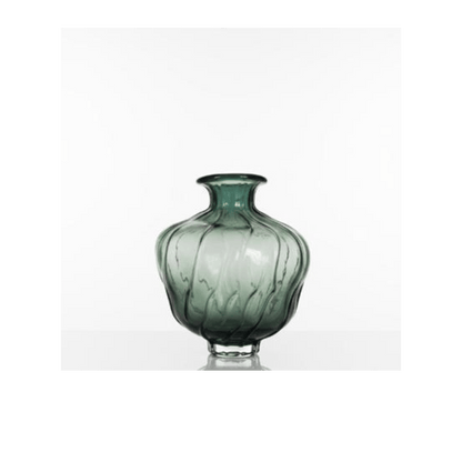 Alpha 55 25x8 cm Vase Calice en Verre Vert Fumé – Col Large & Base Étroit