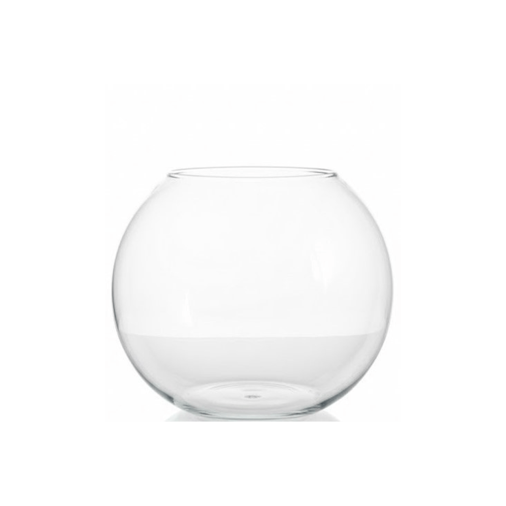 Alpha 55 27x22 cm Vase Boule en Verre Transparent – Déco Élégante