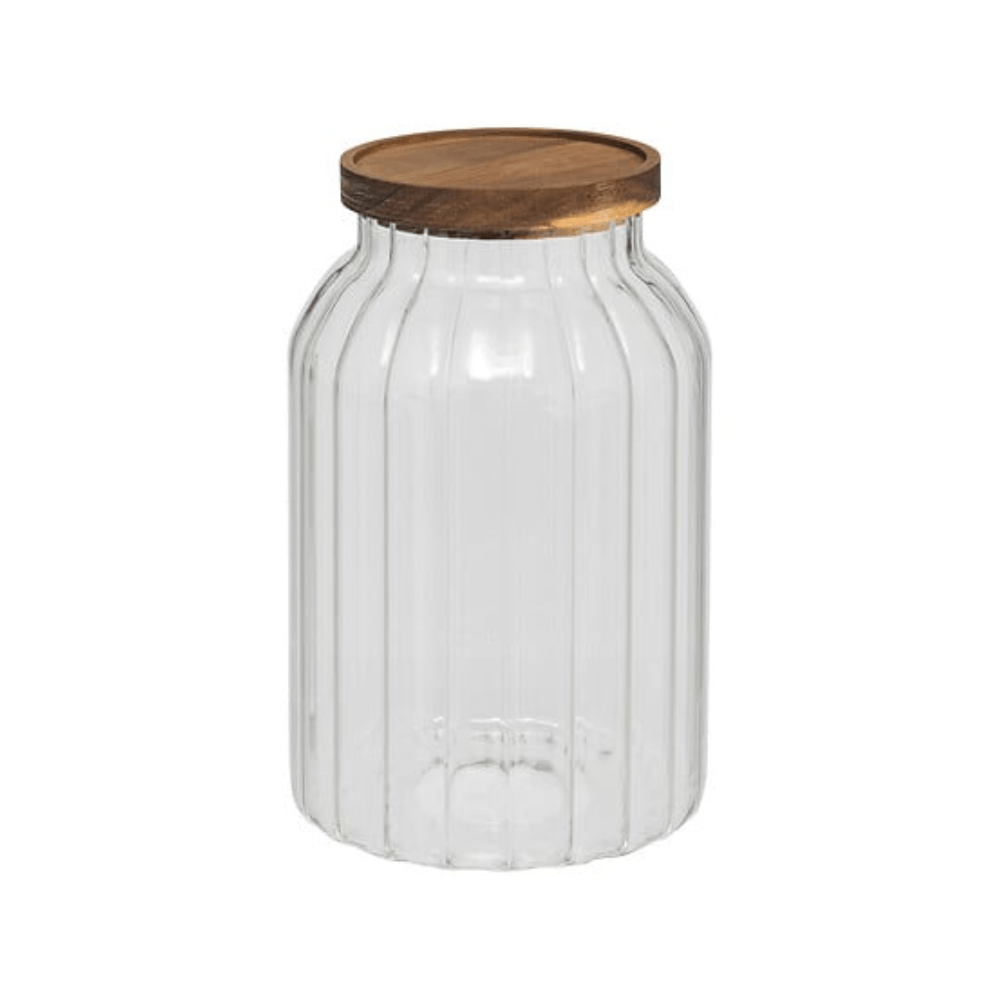 Alpha 55 3000 ml Bocal en verre Harmony avec couvercle acacia
