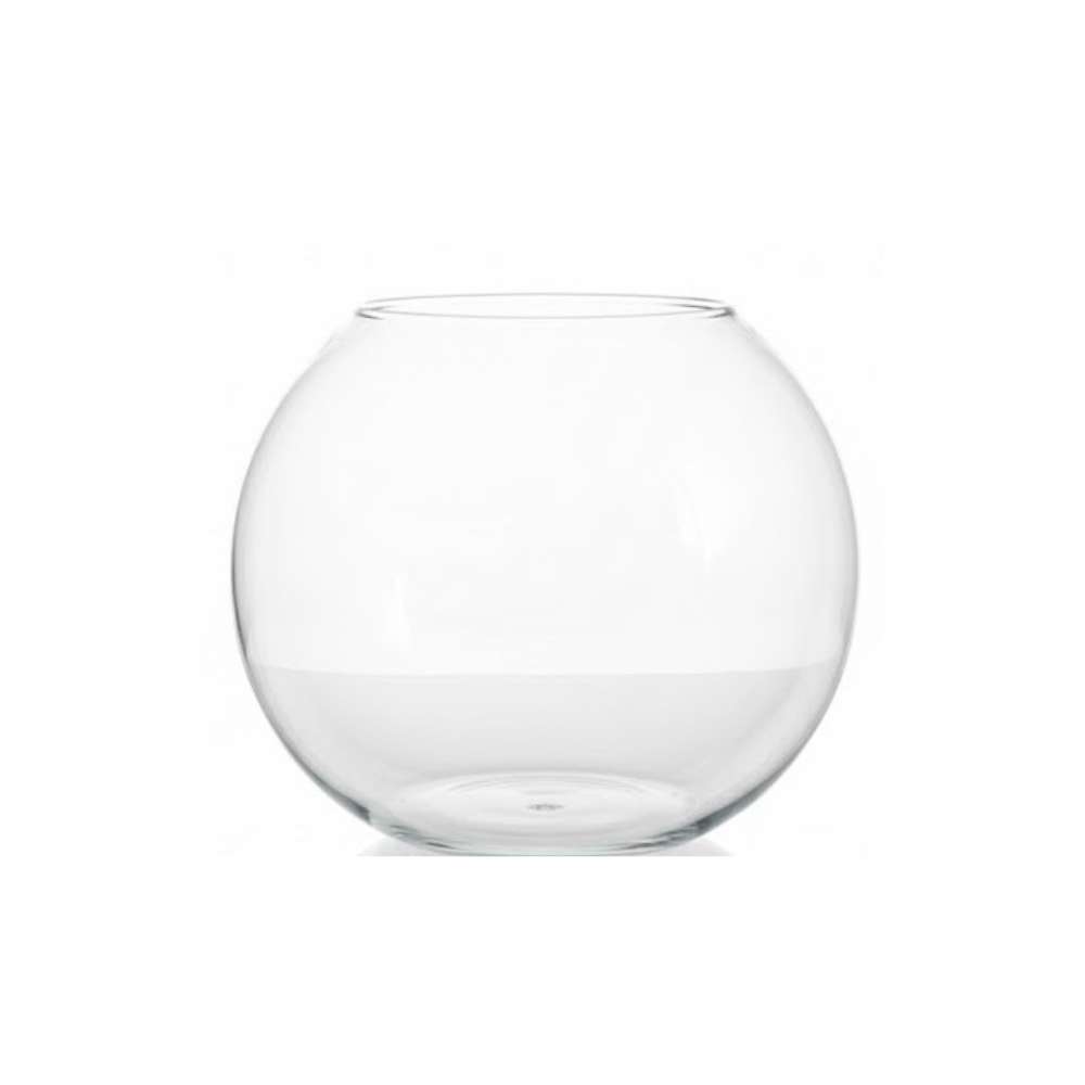 Alpha 55 32 cm Vase Boule en Verre Transparent – Déco Élégante