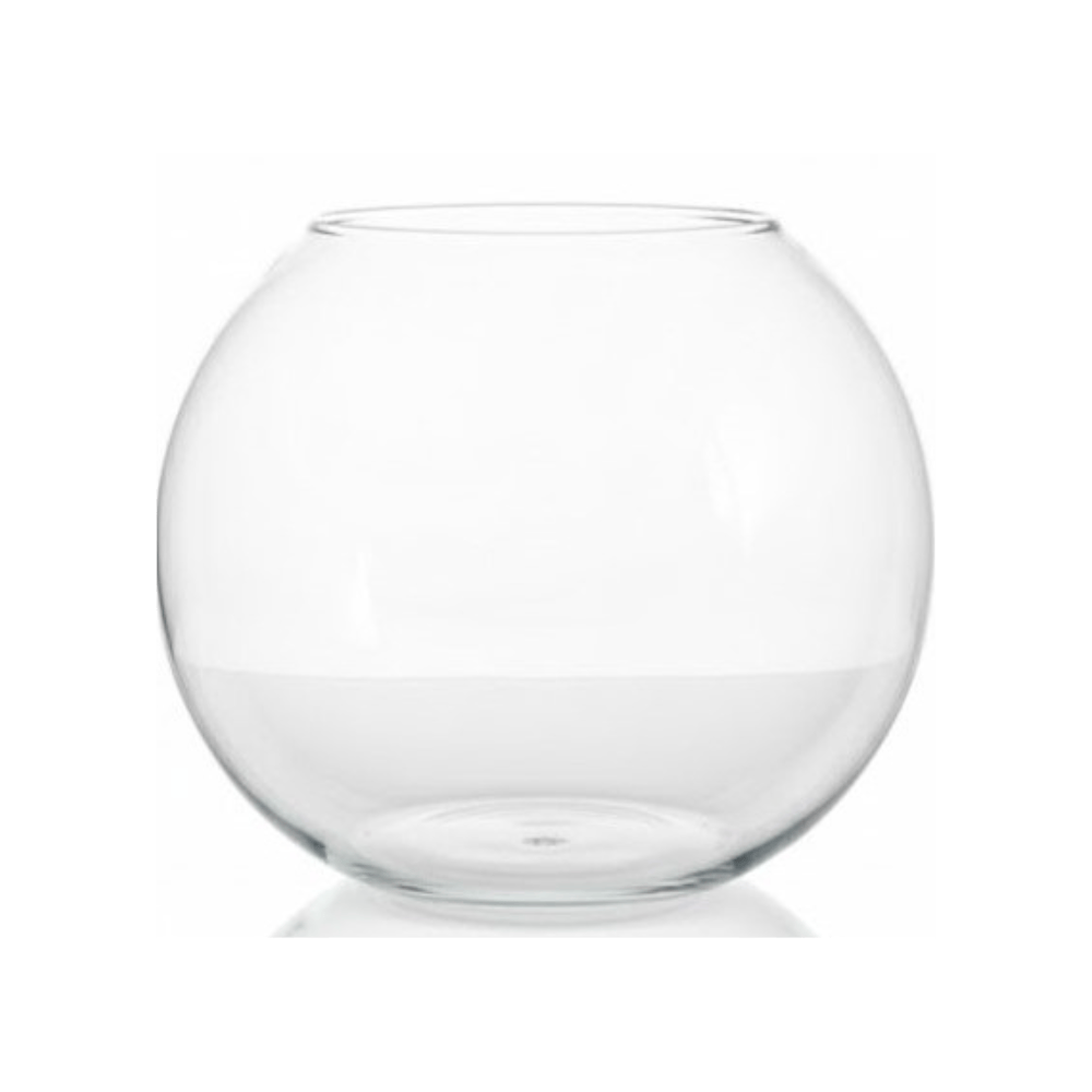 Alpha 55 38 cm Vase Boule en Verre Transparent – Déco Élégante