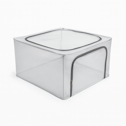 Alpha 55 49x40x40 cm Boîte pliable en plastique avec zip transparente