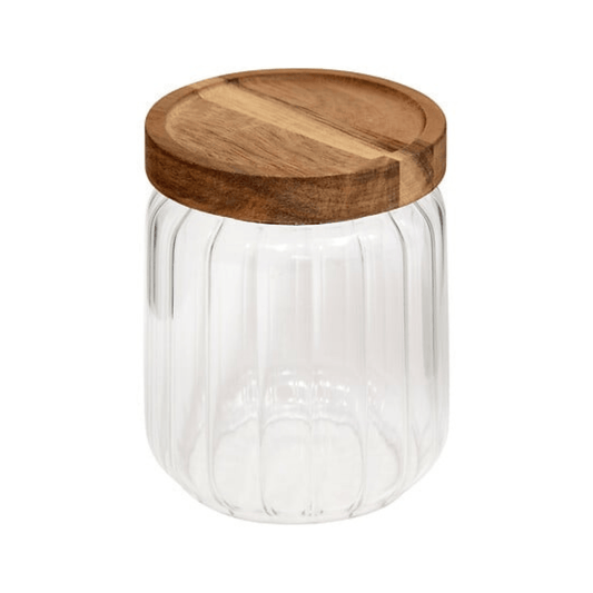 Alpha 55 500 ml Bocal en verre Harmony avec couvercle acacia