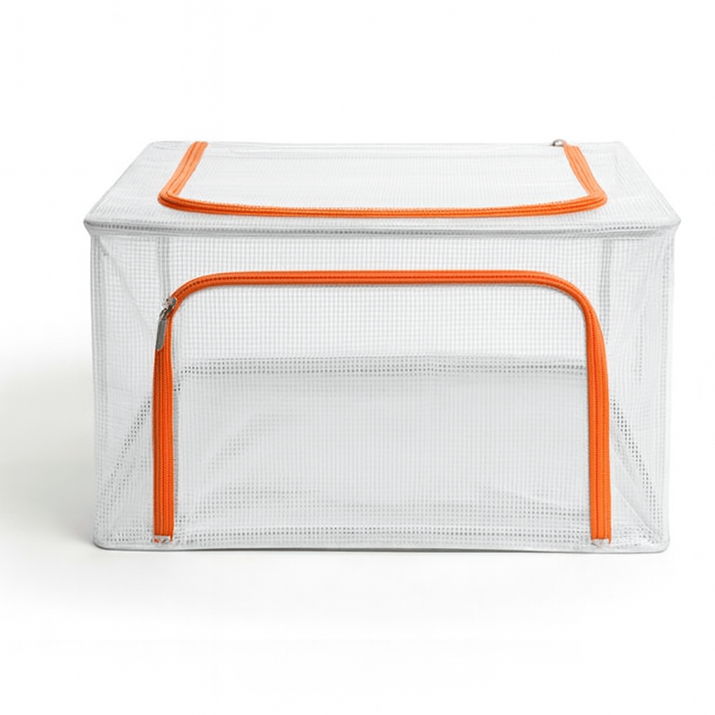 Alpha 55 60x42x40 cm Boîte pliable en plastique avec zip transparente