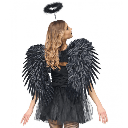 Alpha 55 ailes Noir Grandes ailes en plumes noires