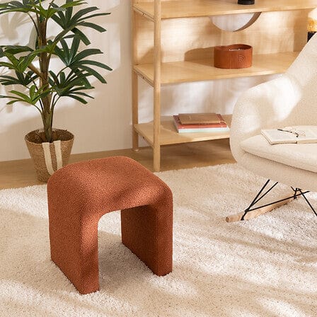 Alpha 55 Ambre Pouf en tissu à bouclettes