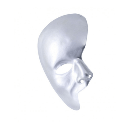 Alpha 55 Argent Masque Demi-Visage en Plastique Métallisé – Déguisement