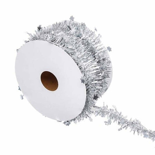 Alpha 55 Argenté Guirlande étoiles argentées 3 m – Décoration de Noël brillante