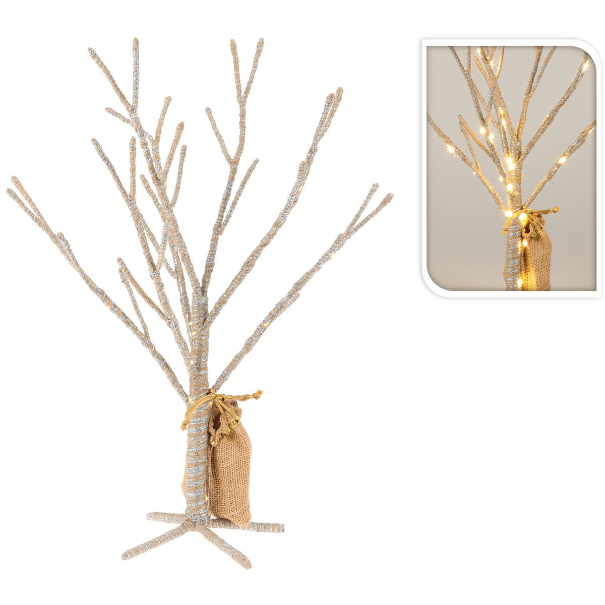 Alpha 55 Argenté Petit arbre lumineux à LED