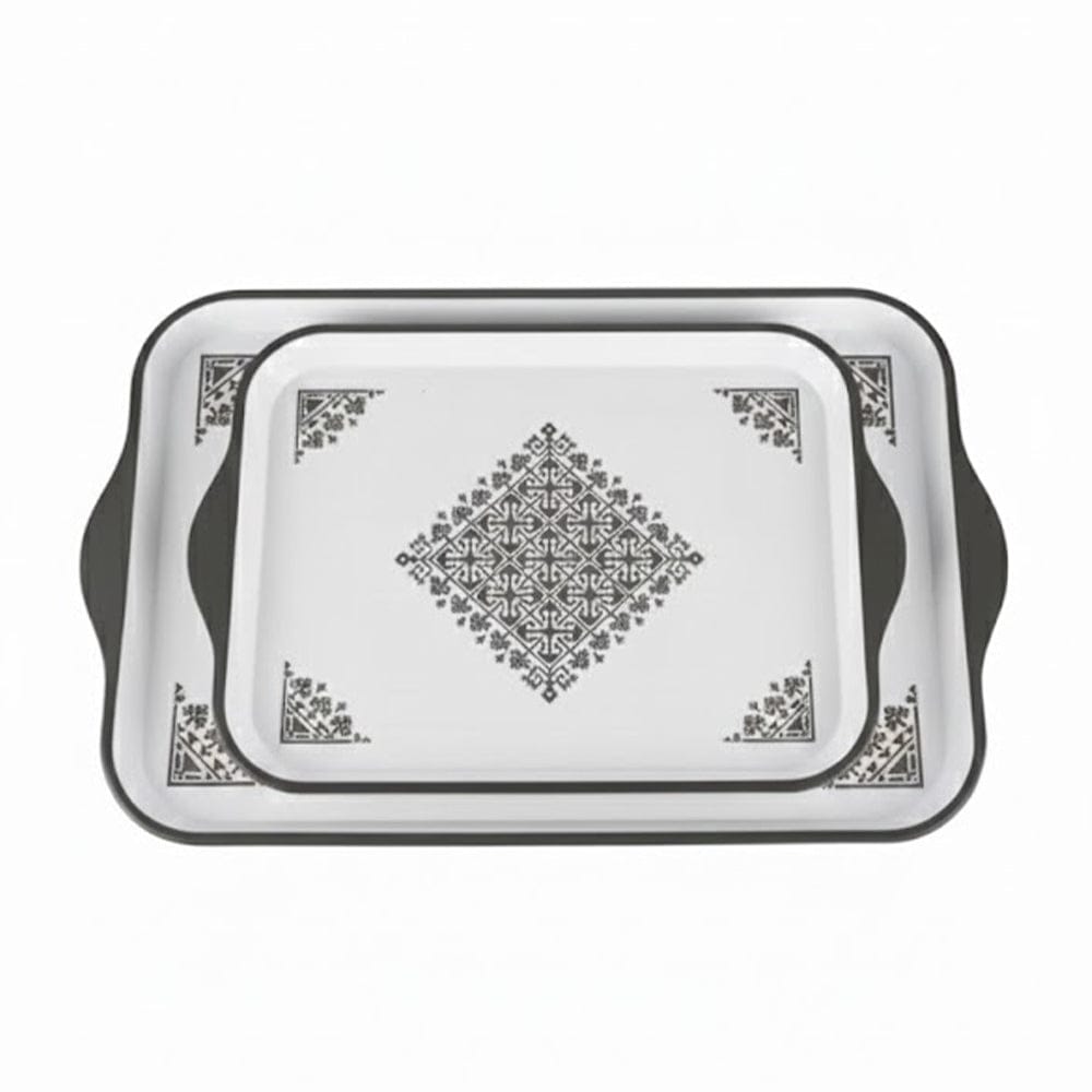Alpha 55 Argenté Set de 2 Plateaux Tarz – Élégance Traditionnelle