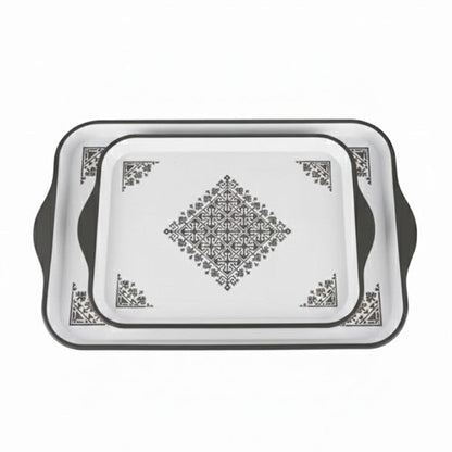 Alpha 55 Argenté Set de 2 Plateaux Tarz – Élégance Traditionnelle