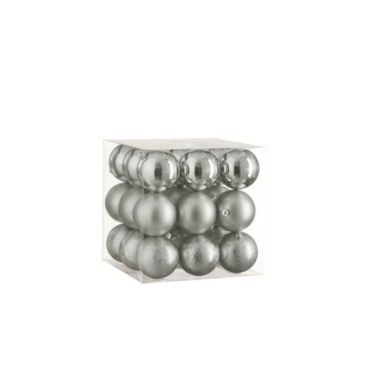 Alpha 55 Argenté Set de 27 boules de Noël incassables