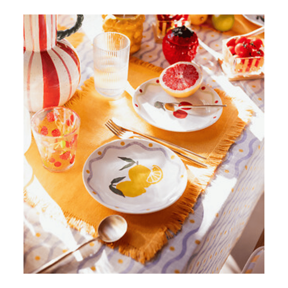 Alpha 55 Assiette à Dessert Fruity Citron – Design Vitaminé