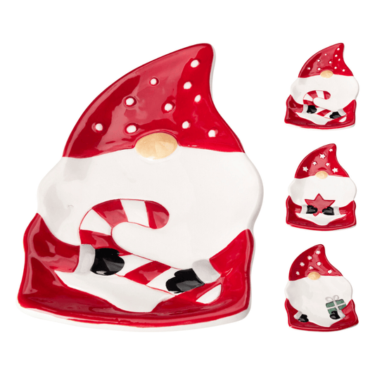 Alpha 55 Assiette Céramique Gnome – Décor Noël Festif