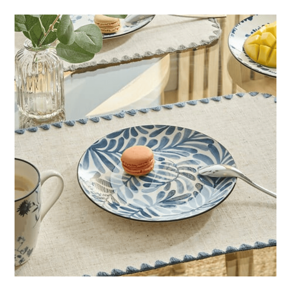 Alpha 55 Assiette dessert Umami feuille design naturel