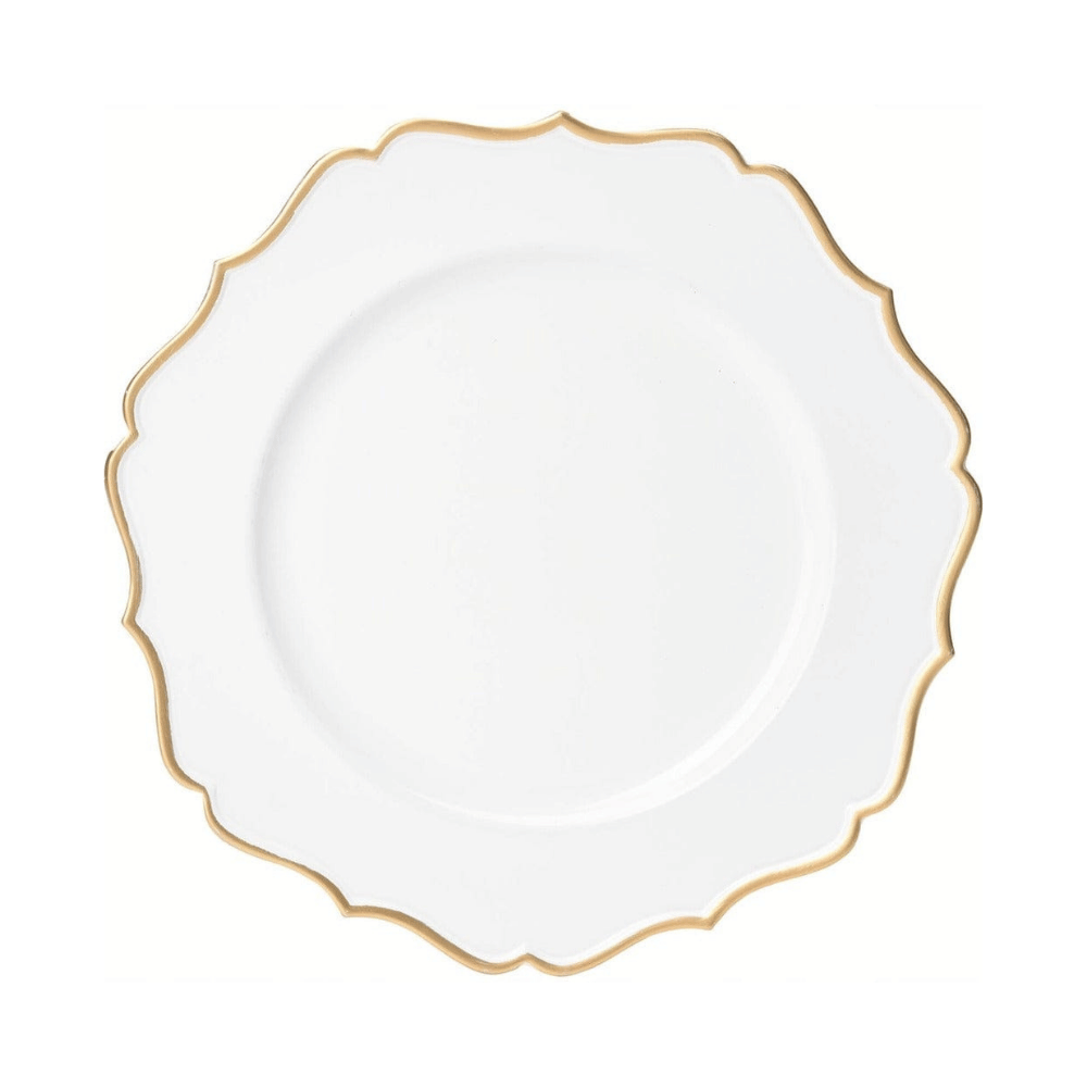 Alpha 55 Assiette en plastique bord doré – Élégance de table festive