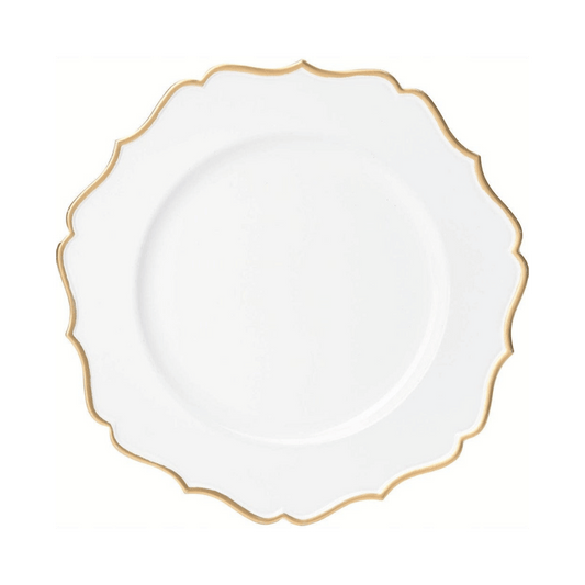 Alpha 55 Assiette en plastique bord doré – Élégance de table festive