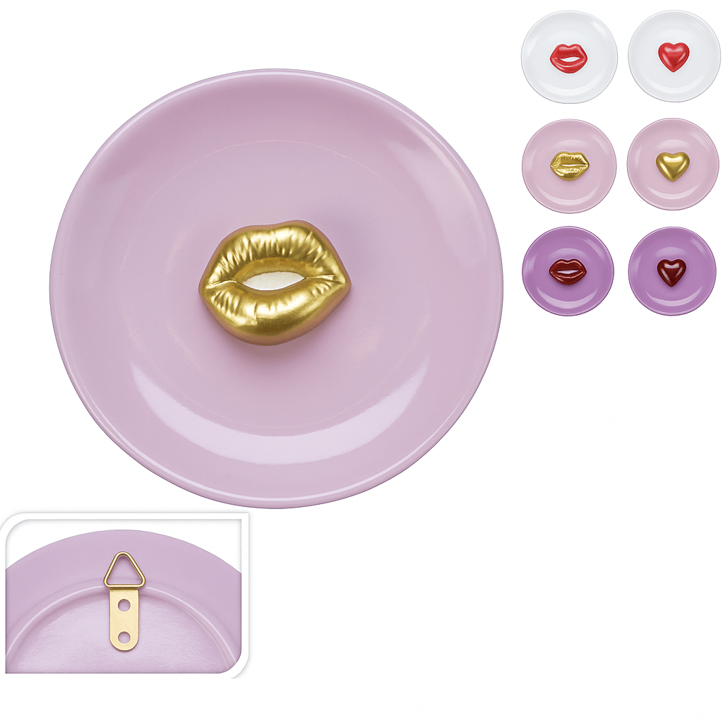 Alpha 55 Assiette murale en céramique bouche & cœur