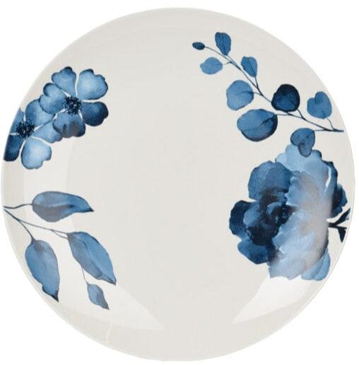 Alpha 55 Assiette plate fleur bleue D27