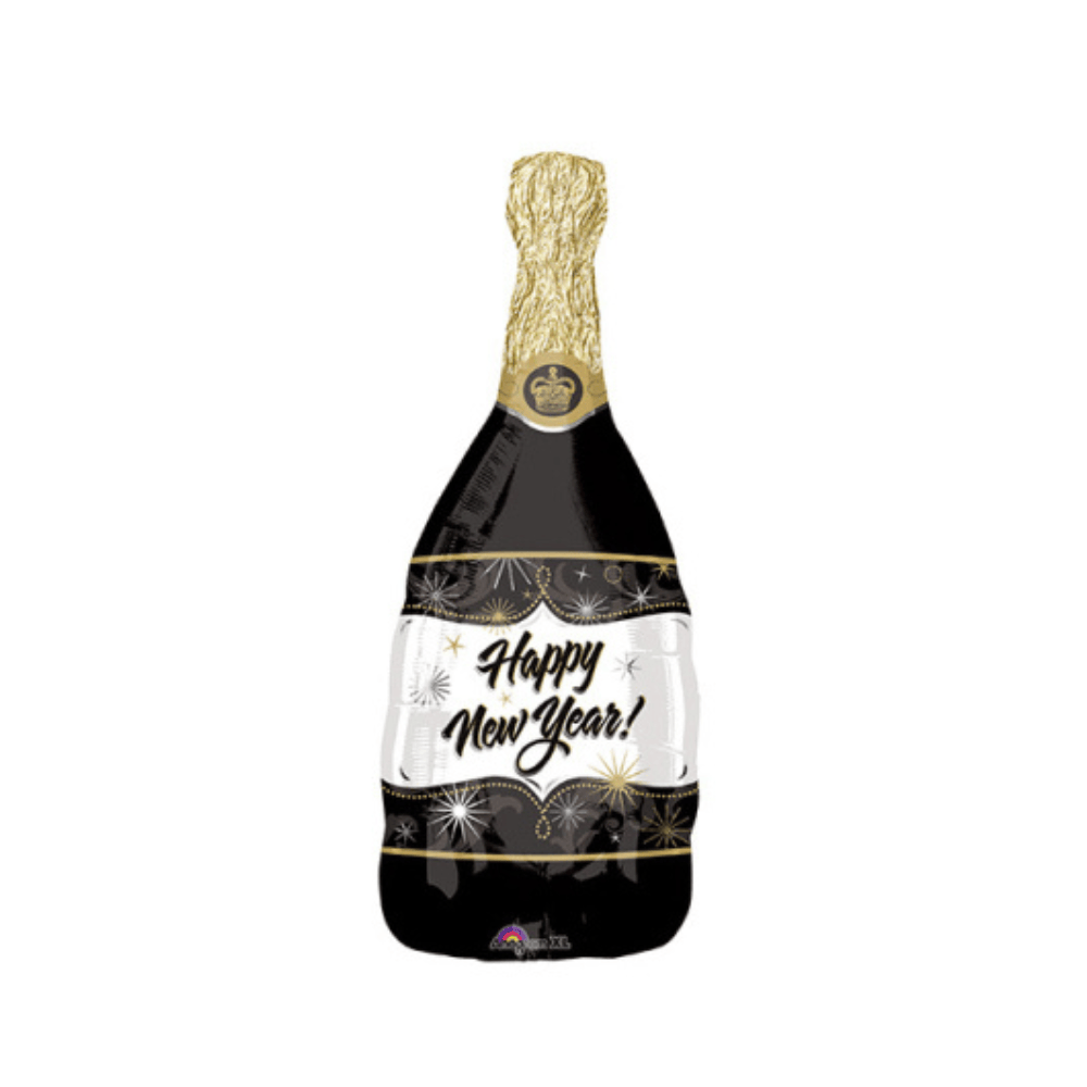 Alpha 55 Ballon Supershape Bouteille “Happy New Year” – Fête & Style