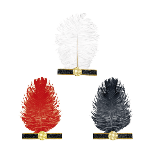Alpha 55 bandeau Bandeau Charleston Paillettes Plume Géante