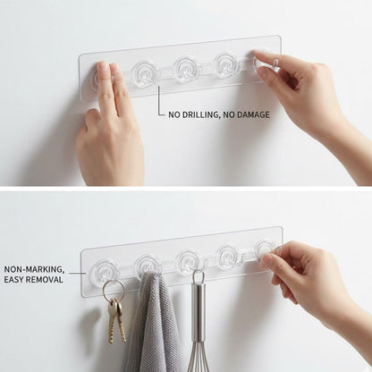 Alpha 55 Barre à crochets transparente adhésive