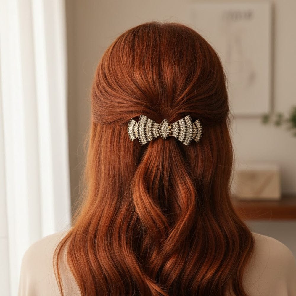 Alpha 55 Barrette strass bicolore – Élégance scintillante
