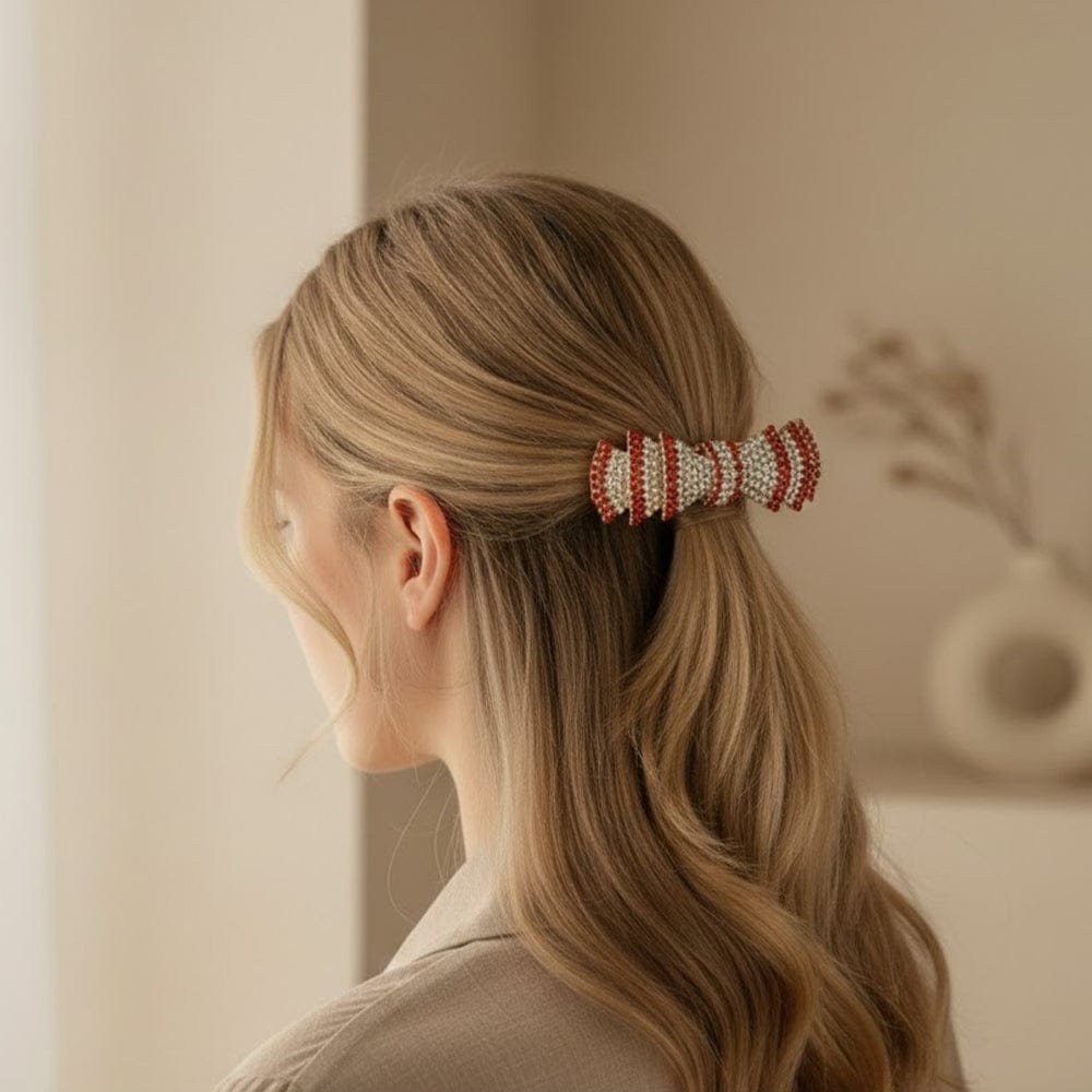 Alpha 55 Barrette strass bicolore – Élégance scintillante
