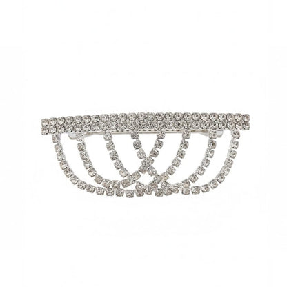 Alpha 55 Barrette strass cascade argent – Élégance brillante
