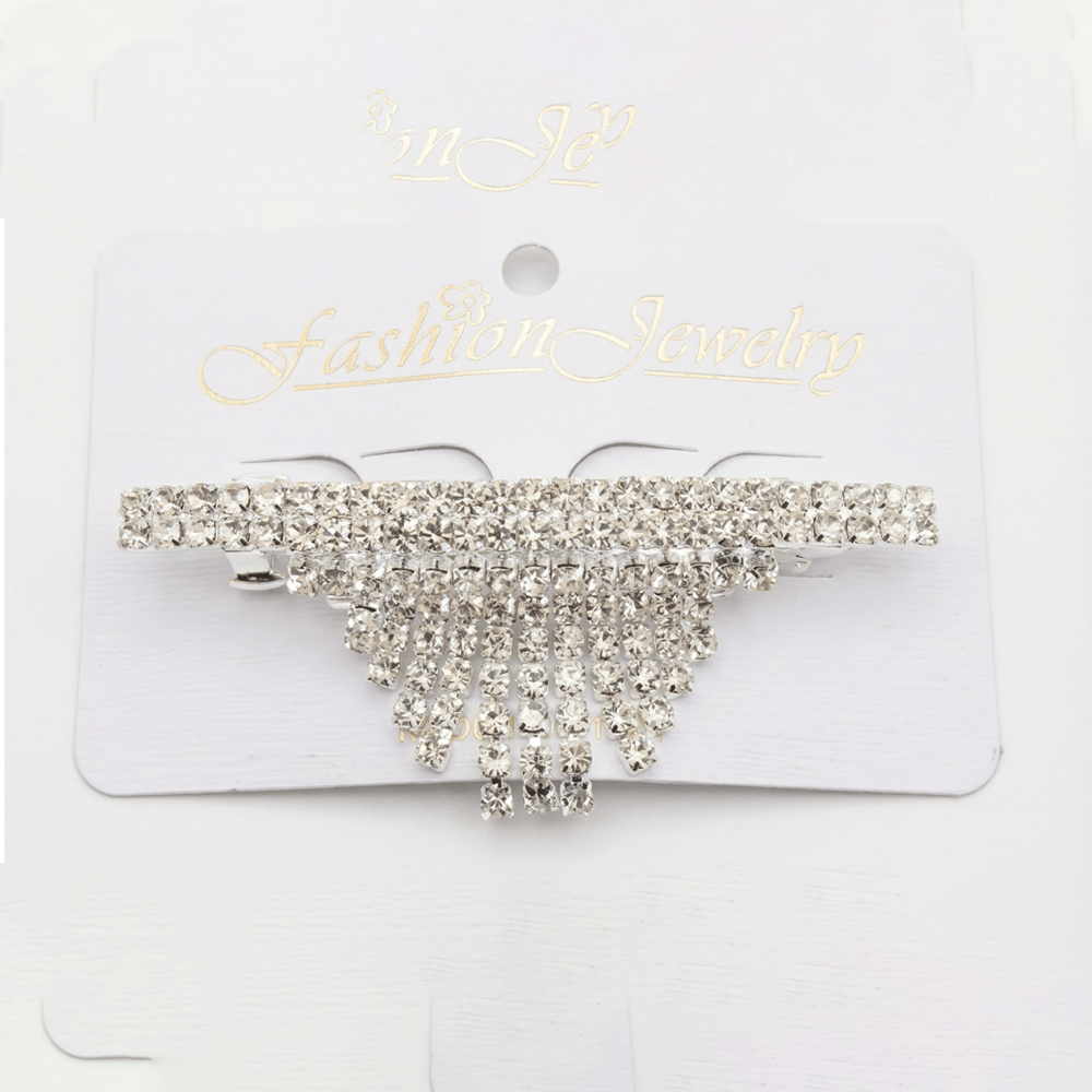 Alpha 55 Barrette strass cascade argent – Élégance brillante