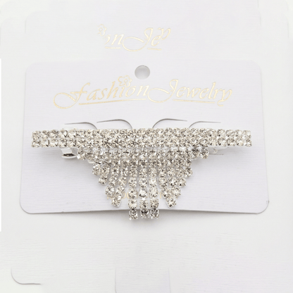 Alpha 55 Barrette strass cascade argent – Élégance brillante