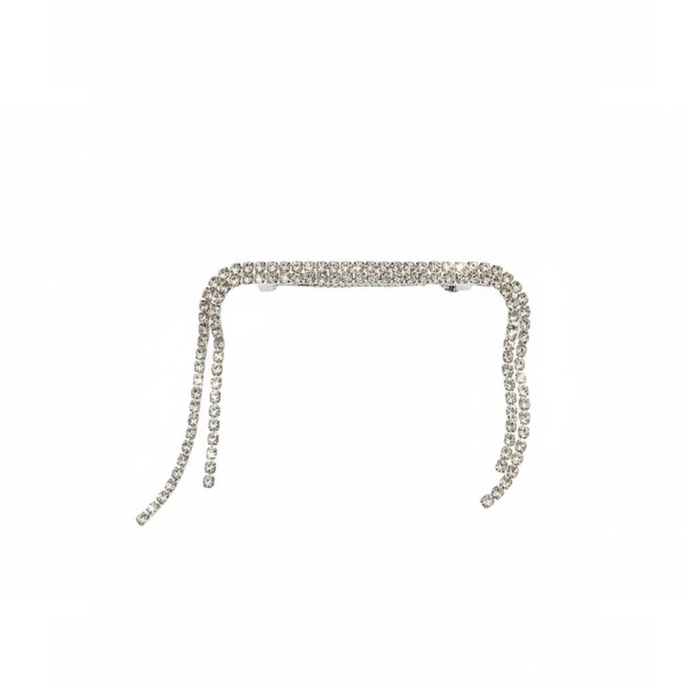 Alpha 55 Barrette strass cascade argent – Élégance brillante