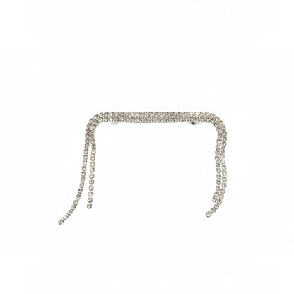 Alpha 55 Barrette strass cascade argent – Élégance brillante