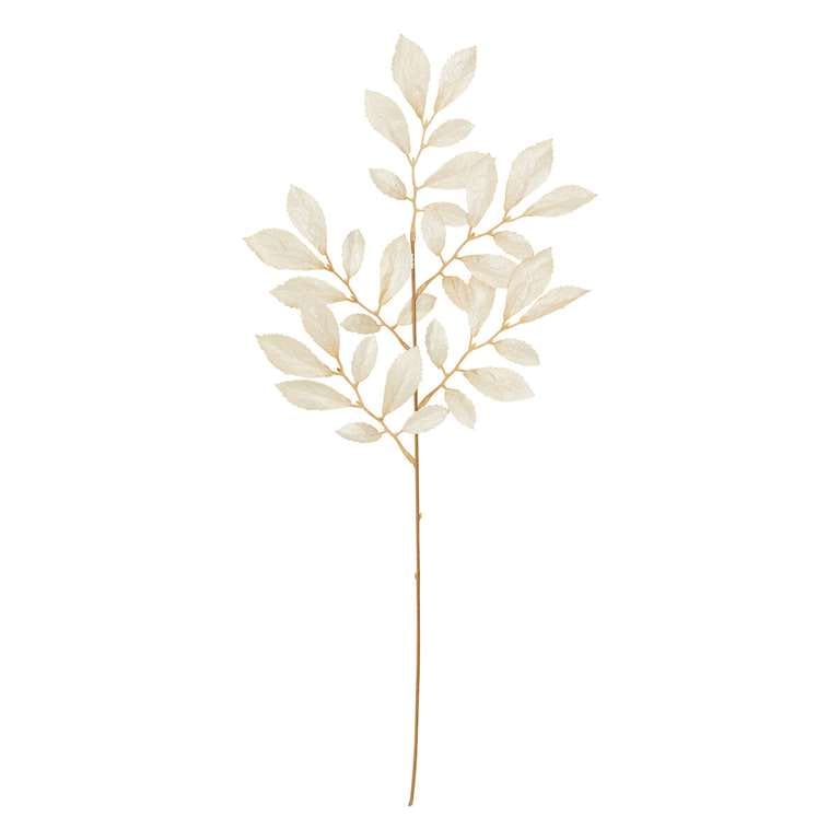 Alpha 55 Beige Branche décorative avec feuille en métal de Noël