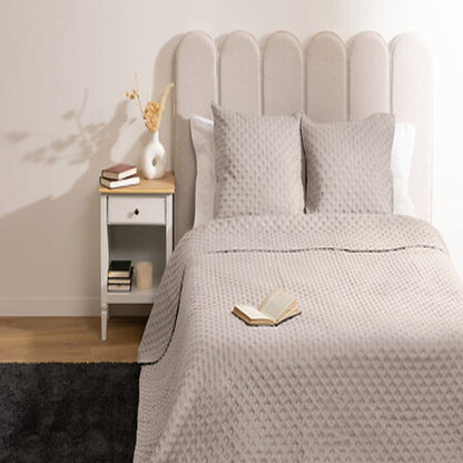 Alpha 55 Beige Dessus de lit "Kalia" avec 2 taies d'oreiller