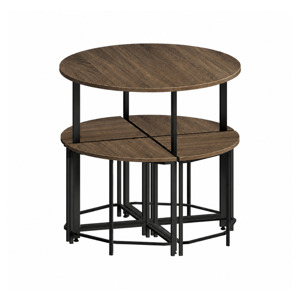 Alpha 55 Beige foncé Table avec 4 Tabourets Chêne – Ensemble Repas