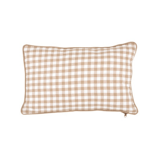 Alpha 55 Beige Lin Coussin Groove Vichy 30 x 50 cm