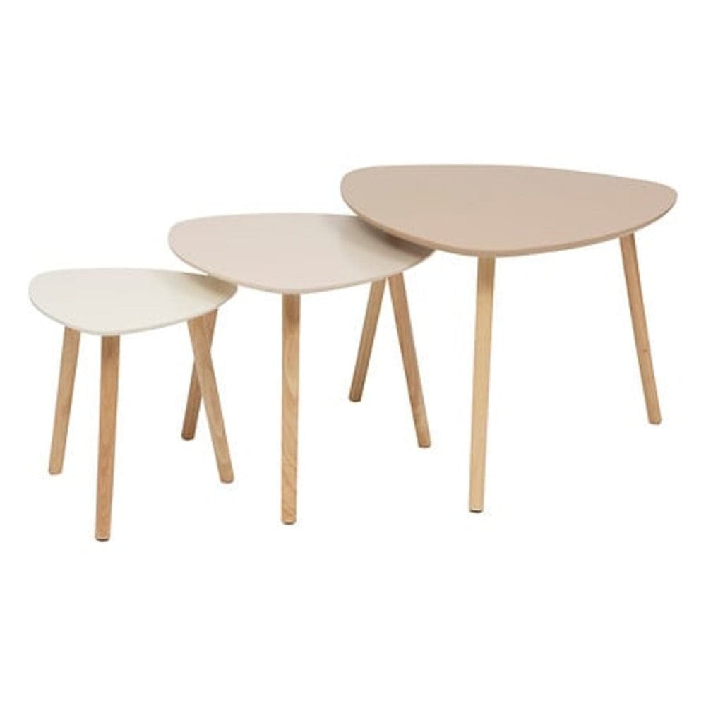 Alpha 55 Beige Lot 3 tables gigognes en bois