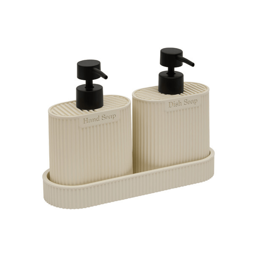 Alpha 55 Beige Lot de 2 Distributeurs de Savon Terra 0,375 L