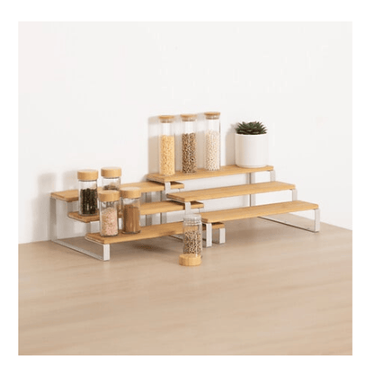 Alpha 55 Beige Lot de 2 étagères épices extensible Ordera en bambou
