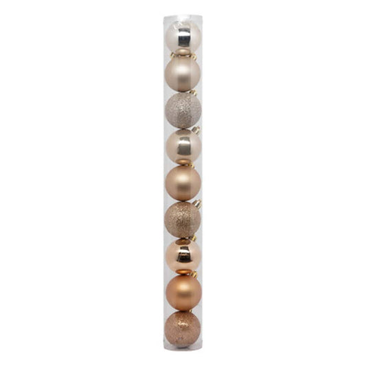 Alpha 55 Beige Lot de 9 boules nude Ø6 cm – Déco de Noël chic et moderne