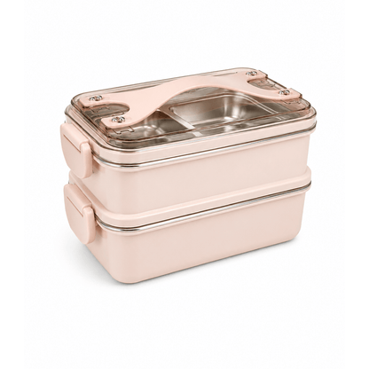 Alpha 55 Beige Lunch Box 2 Niveaux avec Anse - Pratique & Durable